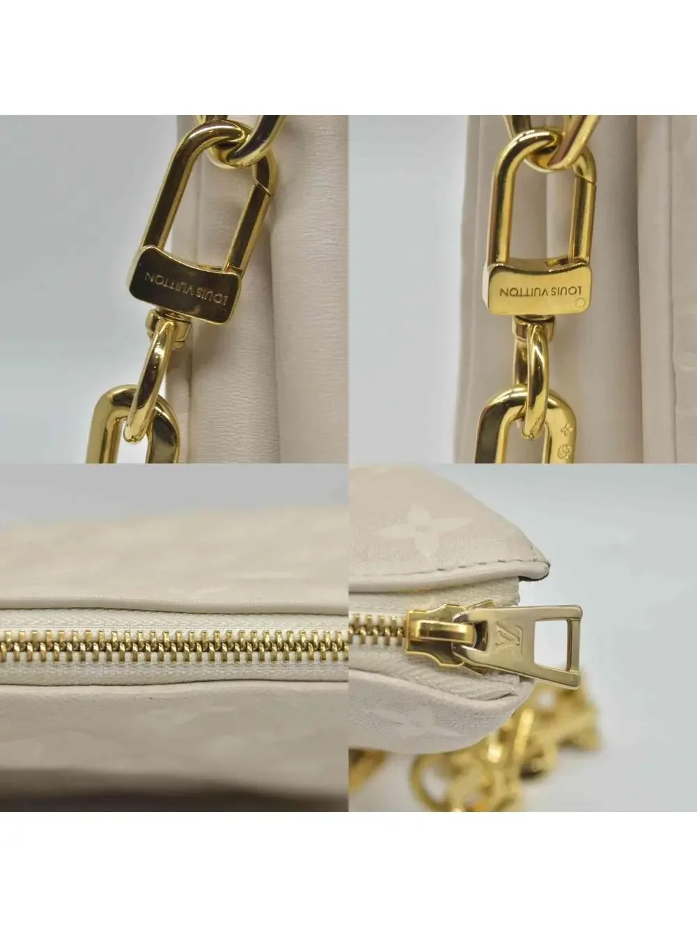 $4950 Louis Vuitton Lambskin Embossed Monogram Coussin PM
